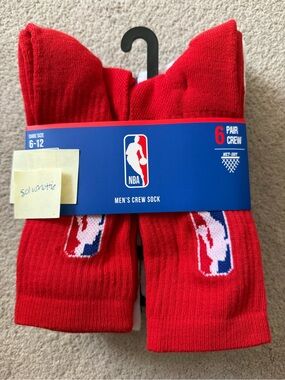 NWT! NBA Men's Crew Socks 6 Pack Size 6-12